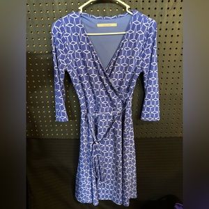 Hawthorn Geometric Blue Wrap Dress